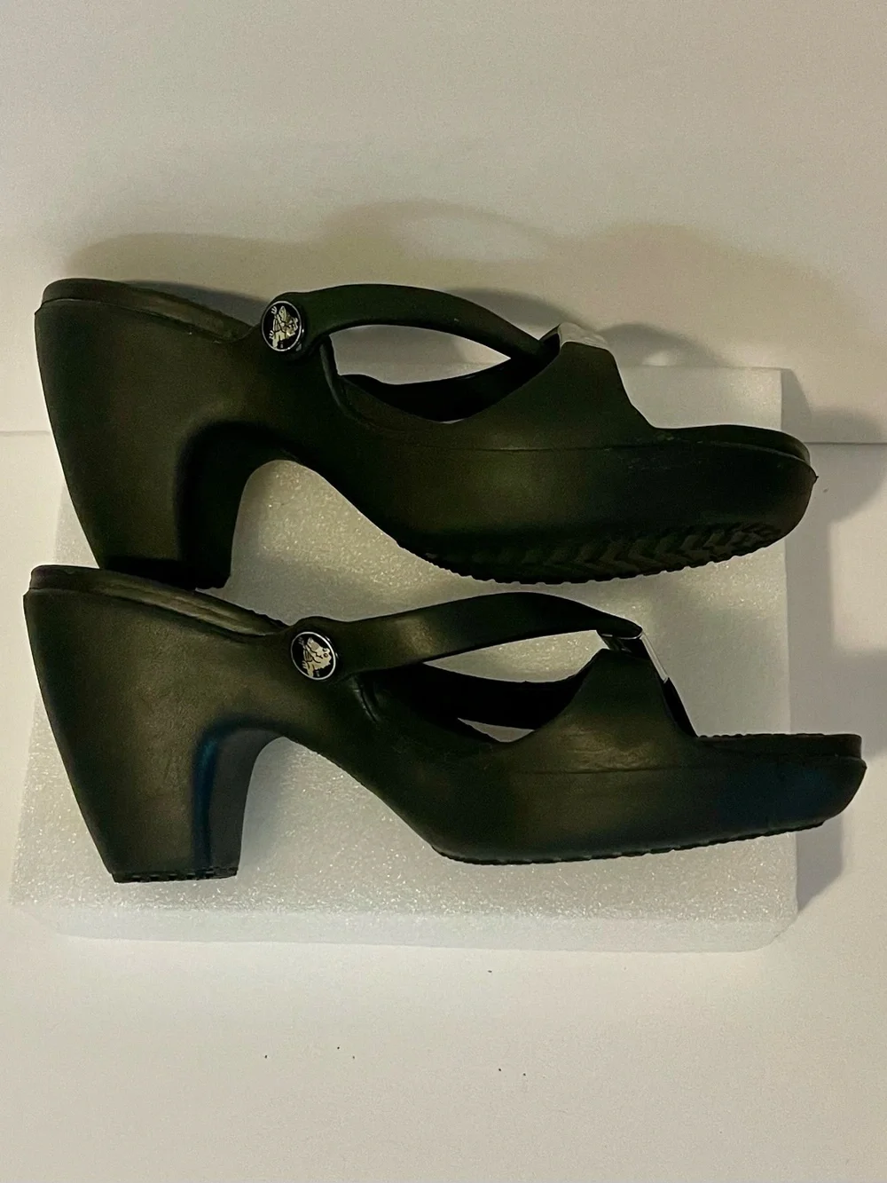 CROCS Black Wedge Sandals